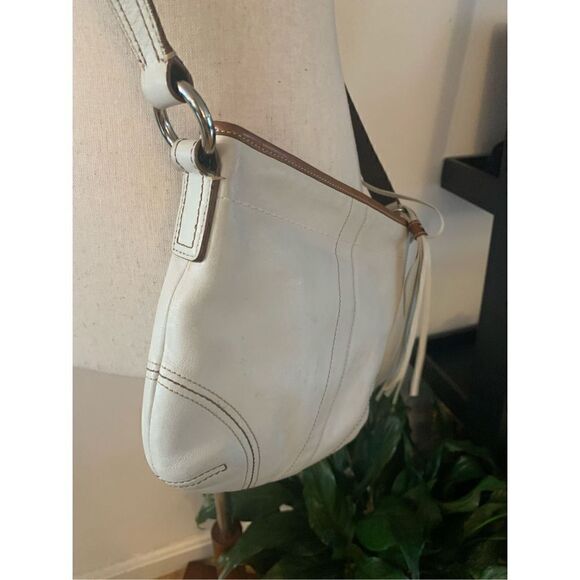 Coach crossbody white purse bag leather - Picture 2 of 7